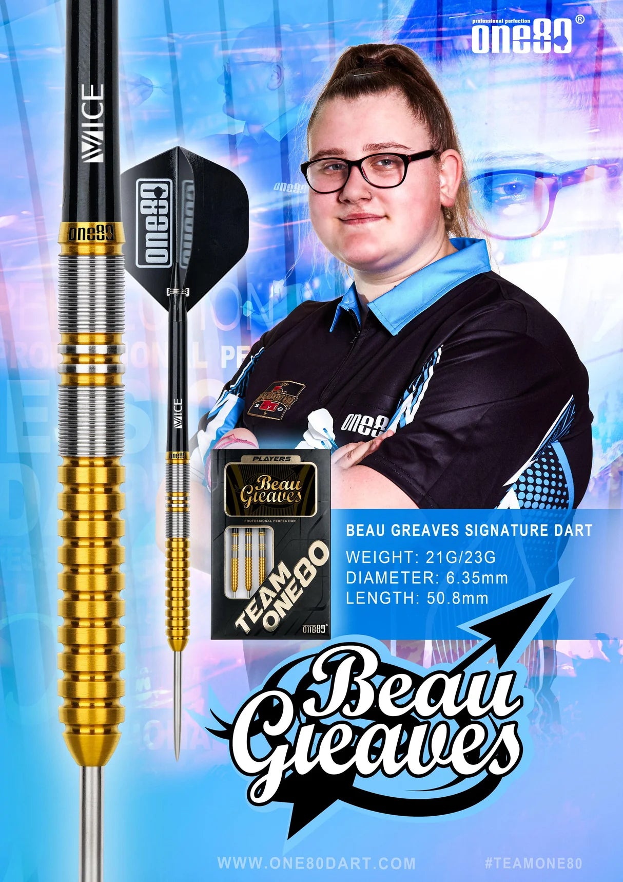 ONE80 Beau Greaves Signature Steeldarts 21g